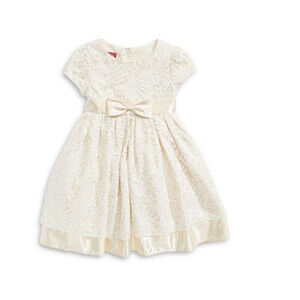 Princess Faith Little Girl's Cap Sleeve Lace Dress In Ivory Size 6X $75